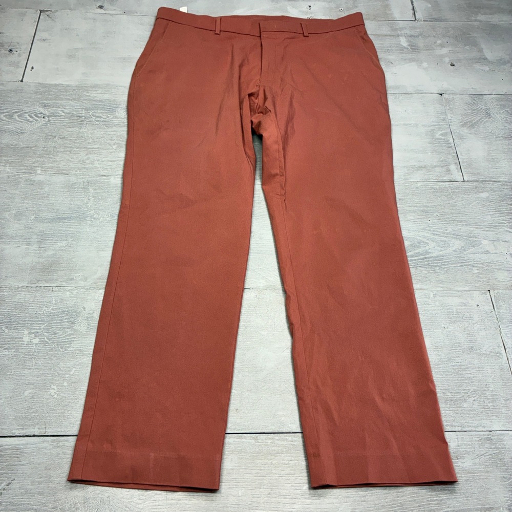 Ralph Ralph Lauren Trousers Mens 36x29 Clay Red Rayon Blend Stretch Straight Leg